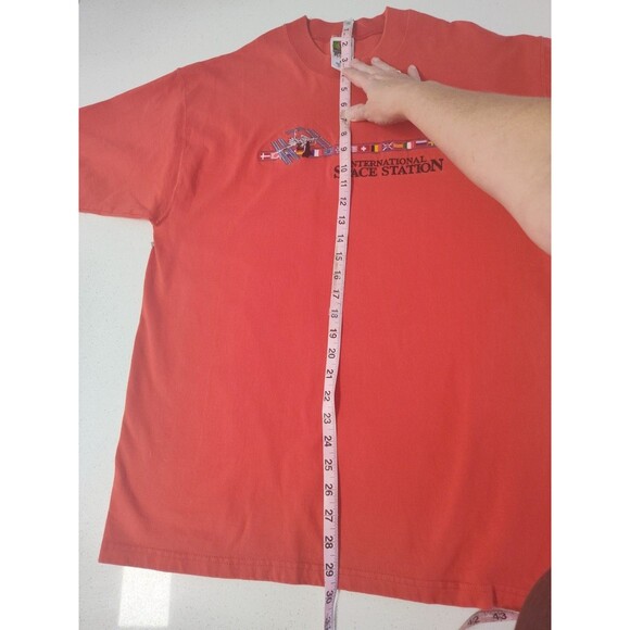 International Space Station Fruit of the Loom T-shirt Embroidered Red Size Large - Picture 9 of 11